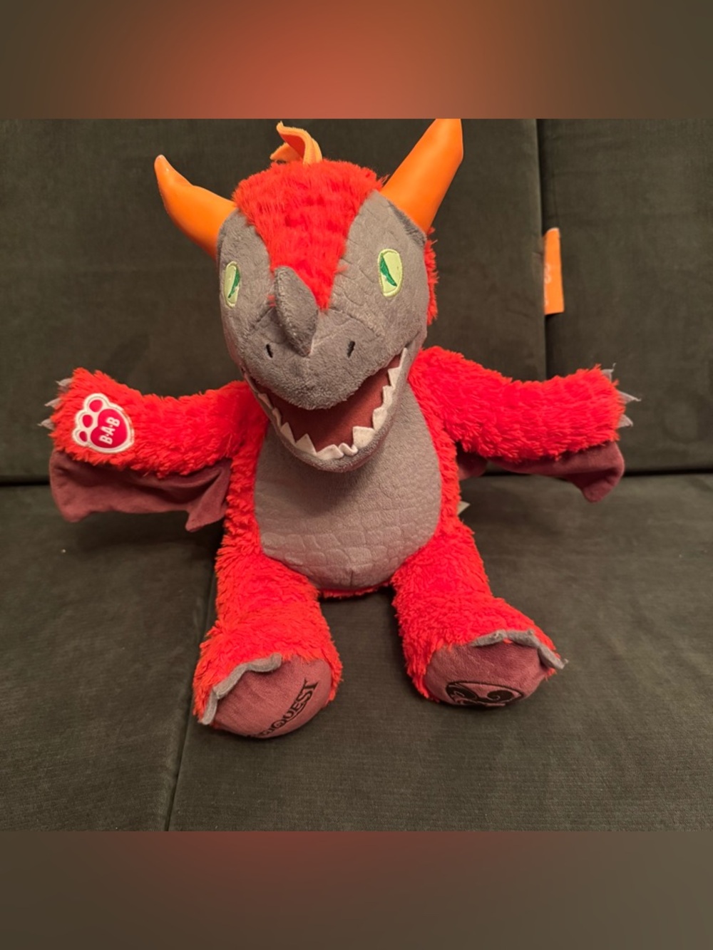 Build A Bear Magiquest Plush Charlock Red Dragon 17"